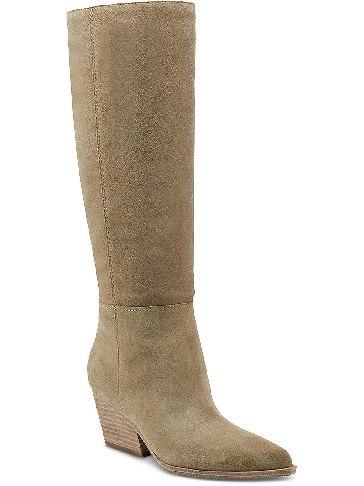 Marc Fisher Womens Challi Suede Almond Toe Knee-High Boots